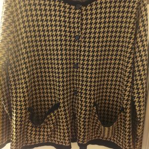 Vintage- Karen Lessly Houndstooth Cardigan Sweater, Size PM